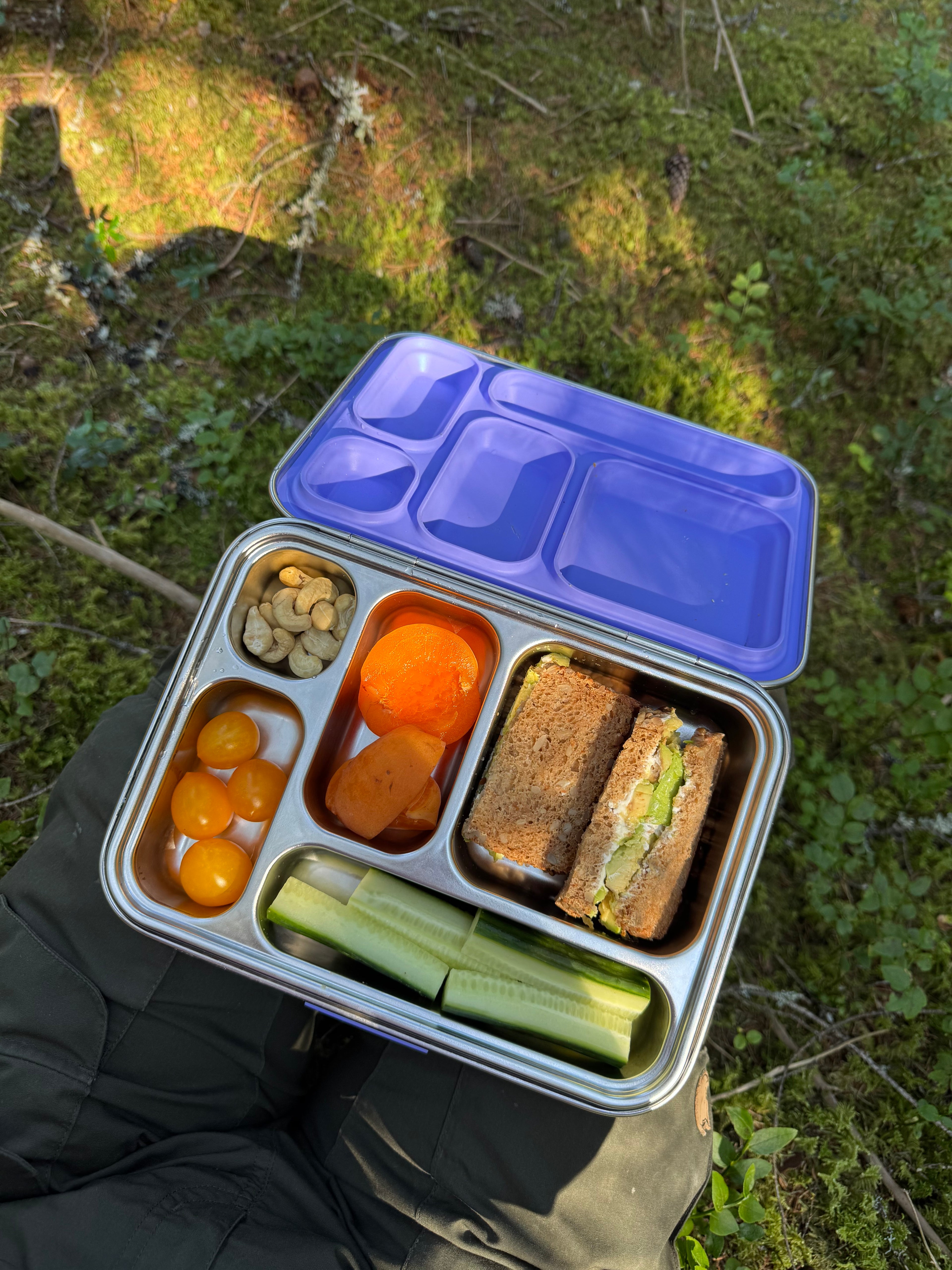 Matboks i stål med 5 rom