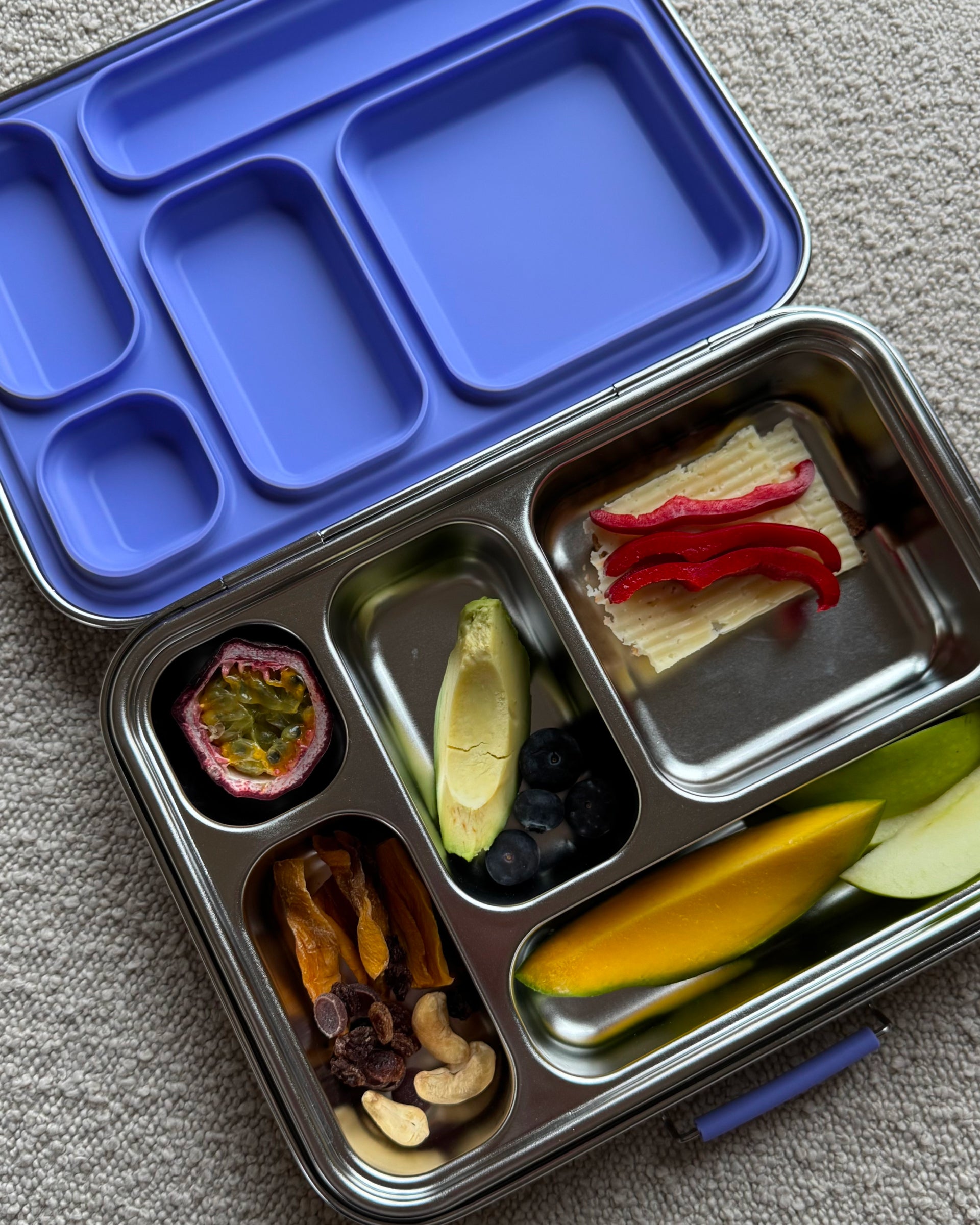 Matboks i stål med 5 rom