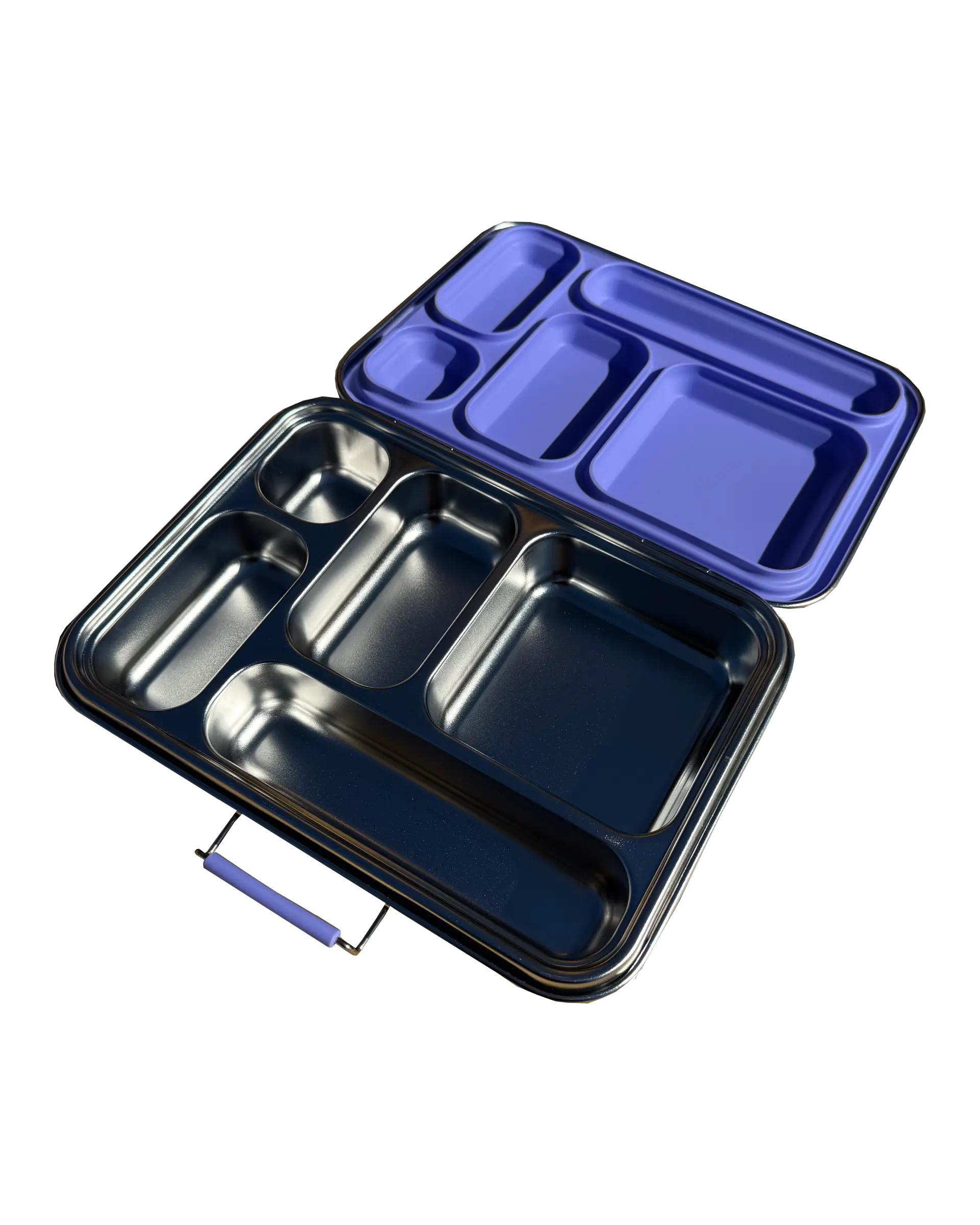 Matboks i stål med 5 rom